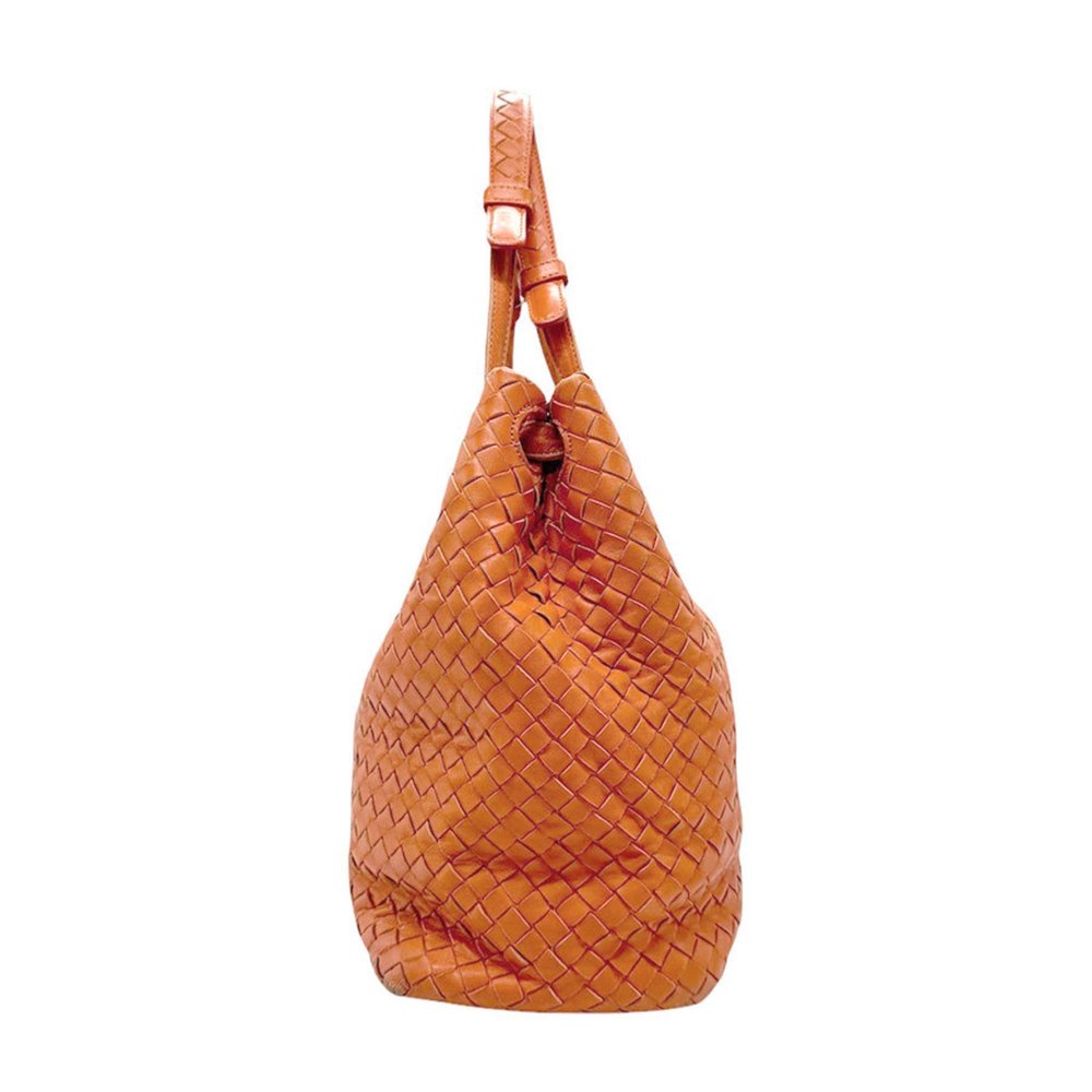 BOTTEGA VENETA Shoulder Bag Intrecciato Leather Orange Women's z3288 - Picture 2 of 5
